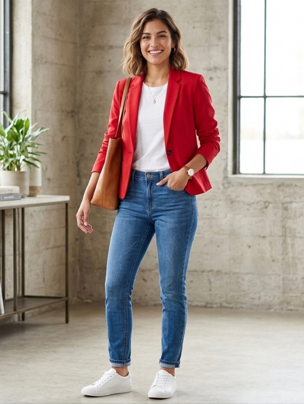 NWT Worthington Red Tailored Blazer Professional Suit Jacket